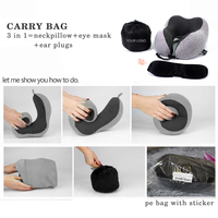 Oreiller cervical à logo personnalisé Portable nouveau design écharpe à mémoire de forme réglable oreiller de voyage en U avion