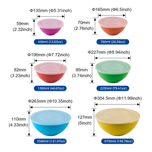 Bán buôn nhà bếp 6-Piece rPet nhựa thực phẩm lưu trữ trộn bát đặt với nắp - Product Image 6