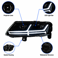 Ensemble de phares LED BK pour Audi A6 2008-2011, style Q7, projecteur laser, clignotants séquentiels, plug and play