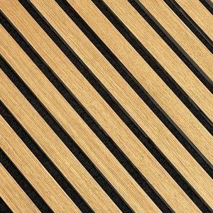 Panneaux muraux acoustiques en lattes de bois noir modernes, design en placage de lattes, modèle 3D pour salle de bain d'hôtel - Haute efficacité acoustique - Product Image 6