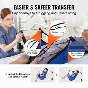 DB Venta al por mayor Eslinga de elevación de pacientes en forma de U Soporte de cabeza de pierna dividida Negro Tamaño pequeño Capacidad de elevación de 1 tonelada Hecho Algodón Poliéster N - Product Image 3