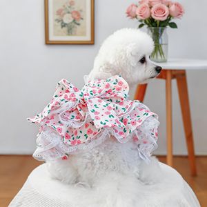 Vêtements pour animaux de compagnie, robe florale Little Rose pour chiens et chats, tenue en Polyester pour printemps et automne, robe pour petit chien et chiot - Product Image 3