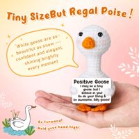 Mini crochet oie en peluche jouet pour filles/femmes positif pour le soutien émotionnel cadeau pour les anniversaires retour école noël PP coton