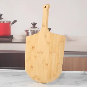 Benutzer definierte Größe Lang griff Natural Efon Bambus Holz Pizza Peel Paddle Board 12-Zoll-Set Kit mit Cutter