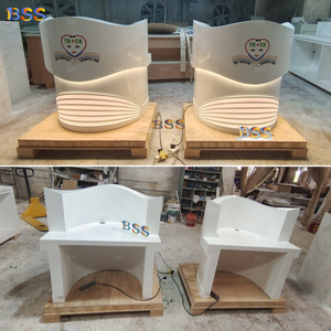 Mesa de Recepción para <span class=keywords><strong>Centro</strong></span> Médico, Diseño Único en Forma de Ola, Superficie Sólida Acrílica, Mesa de Recepción para Salón Dental - Product Image 4