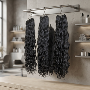 Extensions de cheveux humains bouclés bruts indiens, qualité Remy, couleur naturelle, 24 pouces, double trame machine, qualité supérieure, vierges - Product Image 2