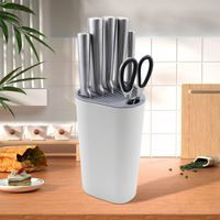 Ensemble de couteaux de chef japonais en acier inoxydable de qualité supérieure de 7 pièces avec porte-outil en plastique couteaux de cuisine de haute qualité