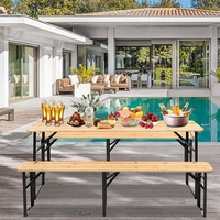 Table pliante en métal au design moderne, durable, extensible, table de salle à manger, table de restaurant européenne avec banc pour les pique-niques en jardin