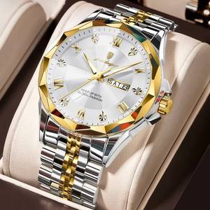 Reloj de pulsera POEDAGAR 698 de lujo para hombre, original, resistente al agua, luminoso, con fecha, día de la semana, de acero inoxidable, de cuarzo. - Product Image 1