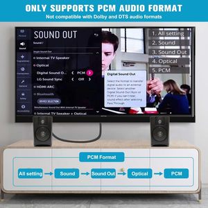 Câble convertisseur audio analogique coaxial plaqué or ARC vers <span class=keywords><strong>RCA</strong></span> avec alimentation USB, gaine en PVC, 110 cm, pour téléphone portable et haut-parleur - Product Image 2
