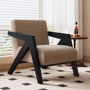 Fauteuil simple rembourré de style vintage avec rembourrage en mousse pour salon - Product Image 1