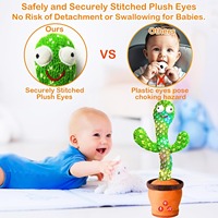 Cactus parlant dansant, jouet pour bébé, rechargeable, imite et chante 51 chansons anglaises, cadeau pour les tout-petits, éducatif