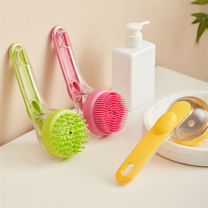 Cepillo de masaje para ducha de mascotas con mango, dispensador de champú, cepillo de baño para perros, limpieza de pelo de mascotas, cepillos de baño para perros y gatos - Product Image 1