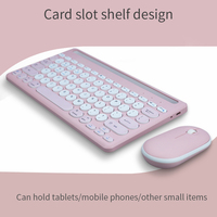 Keyboard Mini nirkabel BT, papan ketik dapat diisi ulang komputer, Laptop, PC, Gamer