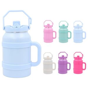 Gobelet de voyage isotherme à double paroi en acier inoxydable de 50 oz avec poignée et paille, anti-fuite, sans BPA, maintient au chaud/froid pendant 6-12h - Product Image 2