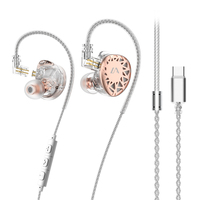 Écouteurs intra-auriculaires filaires Lafitear LF3 1DD pour la musique avec câble détachable, microphone et bouton de commande