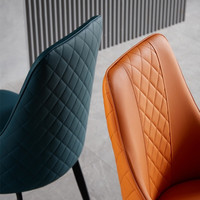 Nordischer Luxus-Esszimmerstuhl mit Ergonomischer Rückenlehne & Kohlenstoffstahl-Beinen - Verschleißfestes PU-Leder für Zuhause, Restaurant