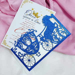 Silver Gold Champagne Glitter Cow <strong>Boy</strong> Horse Laser Cut Pocket <strong>Invitation</strong> Cards for Wedding Birthday Quinceanera Invites - Product Image 4