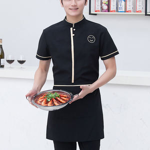 Hombres Mujeres Poliéster Algodón Mezcla Rojo Negro Púrpura Bartender Wait Staff Uniforme Camarero y Camarera Wait Staff Uniforme - Product Image 2