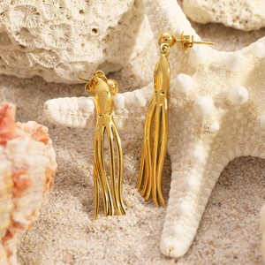 High Quality Trendy Ocean Series <strong>Octopus</strong> Long Fringe <strong>Octopus</strong> Drop <strong>Earrings</strong> for Women Stainless Steel Party Jewelry Waterproof - Product Image 4
