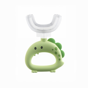 Brosse à dents en silicone en forme <span class=keywords><strong>de</strong></span> U pour enfants, à poils souples, durable et anti-poussière, avec distributeur <span class=keywords><strong>de</strong></span> <span class=keywords><strong>bain</strong></span> pour l'hygiène buccale des bébés - Product Image 6