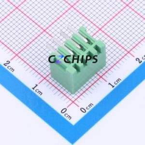 JL15EDGRC-25004G02 Plug-in Terminal Block Bent Lead Through Hole,P=2.5mm Board-to-Board / Socket - Closed 1x4P 2.5mm Green - Product Image 2