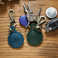 Étui de protection rétro en cuir véritable pour Apple AirTags porte-clés localisateur sac de couverture mode pendentif pour animaux de compagnie accessoires