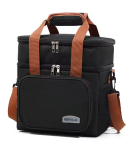 Double-Layer Thermal <b>Insulated</b> Oxford Tote Bag with Zipper Closure for Outdoor Camping Picnic Use Waterproof Food Storage - Product Image 2