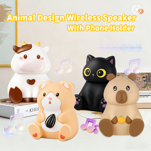 Altavoz Inalámbrico con Diseño de Gato Negro de Lovely <span class=keywords><strong>Zoo</strong></span>, Altavoz para Sala de Estar con Forma de Animal, Bonito Soporte para Teléfono con USB Tipo C - Product Image 2