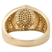 Bague unisexe ovale en zircon tricolore doré Notre-Dame de Guadalupe, fond rayonnant, bijou de doigt personnalisé et distinctif, vente en gros