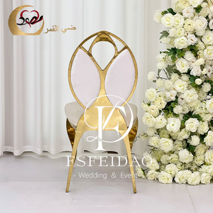 Silla de Hotel Moderna de Terciopelo Blanco con Patas Doradas Tipo Sable, Respaldo Abierto, Muebles Comerciales Contemporáneos para Interiores - Product Image 2