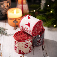 Rollo de cinta de arpillera impresa con borde de alambre de 5 yardas, venta al por mayor de fábrica, para envolver regalos de boda y cumpleaños, decoración artesanal DIY, logotipo personalizado