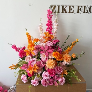 Decorazioni per <span class=keywords><strong>eventi</strong></span> 80 cm fiori fiori fiori fiori fiori fiori rosa e arancio disposizione centrotavola tavola nuziale - Product Image 1