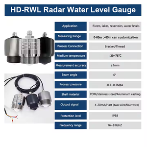 4-20mA thép không gỉ và nhôm không tiếp xúc Radar Khoảng cách cảm biến mực nước 65m để đo chất lỏng - Product Image 5