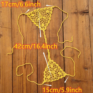 Culotte <span class=keywords><strong>de</strong></span> bikini au crochet faite main, micro-moulée, pour <span class=keywords><strong>bain</strong></span> <span class=keywords><strong>de</strong></span> <span class=keywords><strong>soleil</strong></span> et natation - Product Image 4