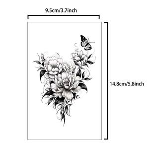 WB 5 fogli/borsa Semi-permanente bellezza donne <span class=keywords><strong>farfalle</strong></span> <span class=keywords><strong>fiori</strong></span> Sexy realistico impermeabile Stencil Stencil - Product Image 6