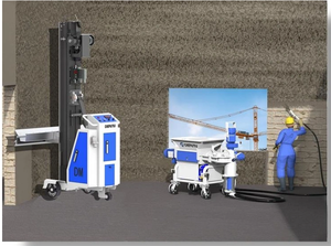 DERUTU DM-Mix Pompe de pulvérisation à double mélange motorisée pour mortier de construction et poudre sèche de gypse 5,5 kW Trémie 100 L - Product Image 6