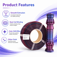 Filamento PETG Arcoíris, Degradado Multicolor, Filamento para Impresora 3D, para Impresión 3D