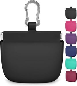Silicone Dog Treat Pouch Pocket Sized Training Snack Bag with Pull Tab Open Lid for Walking Training - Product Image 1