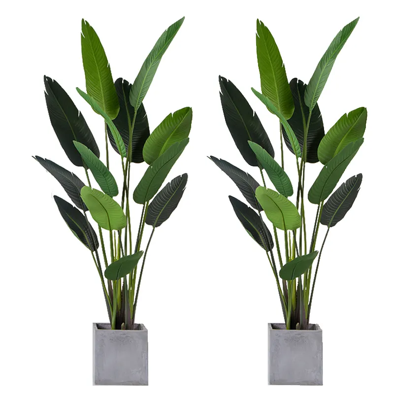 Bonsai verdi artificiali piante di plantano albero di viaggio foglie di banano alberi pianta per la decorazione del giardino di casa all'aperto