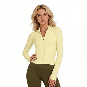 Personaliza tu logo: Top deportivo de yoga para mujer con cremallera completa, ajuste ceñido y orificios para los pulgares, ideal para ciclismo y fitness. - Product Image 6