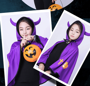 Nouvelles Capes de Cosplay d'Halloween pour Enfants MS en Stock – Robe de Sorcier avec Cornes pour Garçons et Filles - Product Image 6