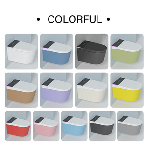 Modern Black Wall-Hung Smart Toilet Remote Control Seat Heating P-trap Ceramic Intelligent Bidet Commode for Hotels Apartments H - Product Image 5
