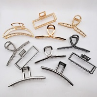 Haars pange Klaue Gold Silber Pistole Schwarz Große Legierung Große Metall Haar Klaue Clip Für Dickes Haar