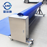 Rouleau de couverture de piscine motorisé en acier inoxydable, résistant aux UV, résistant à la corrosion, facile à installer, couverture de piscine automatique