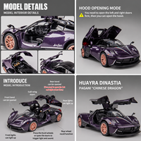 Modèle de voiture de sport Pagani China Dragon en alliage 1:32, berline et tout-terrain, avec effets sonores et lumineux, jouet en métal cool, pièce de collection pour enfants, couleur