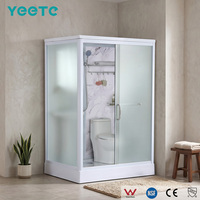 Cabine de douche carrée pivotante YEETE en chrome poli, verre trempé 8 mm, fermeture douce, construction modulaire, qualité résidentielle haut de gamme