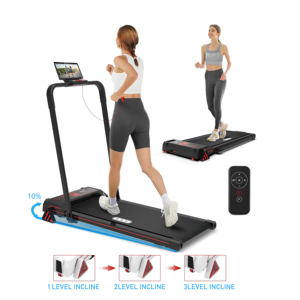 EU 2-in-1 Foldable Under Desk Treadmill, Portable Mini <b>Walking</b> Pad 3 Level Incline Compact Running <b>Machine</b> for Home - Product Image 1