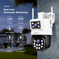 Srihome SH048 Kamera IP Luar Ruangan Wifi Lensa Ganda Nirkabel Kamera CCTV Wifi Kamera Keamanan Mendukung Pelacakan Humanoid