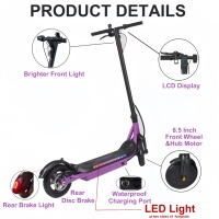 Trottinette électrique intelligente avec commande par application, batterie lithium 36V, moteur 350W, pliable et portable